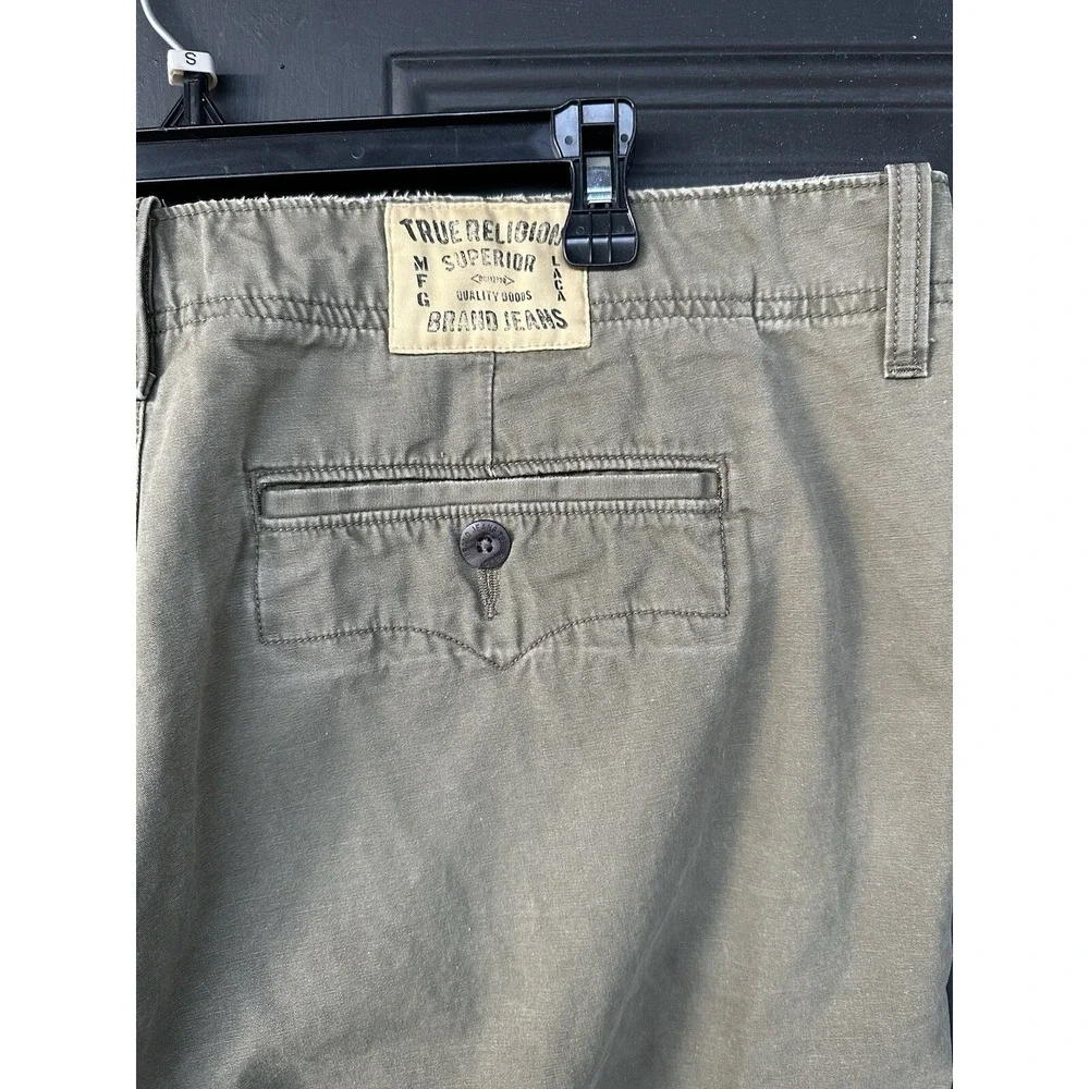 True Religion Jeans Utility Chino Pants Special Ops Standard Issue Size 38 Green